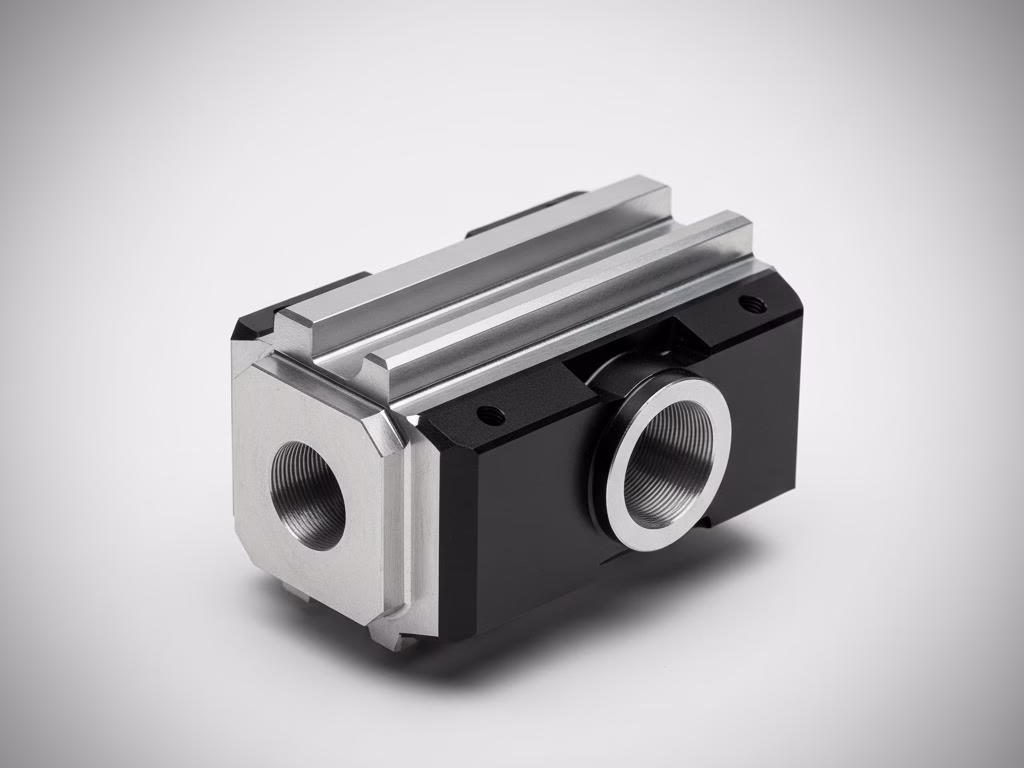 A High Precision, Complex 5 Axis Cnc Machined Aluminum Part With An Anodized Finish.