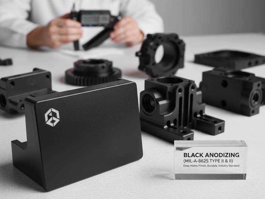 A Precision Cnc Part With A Durable, Matte Black Anodized Finish.