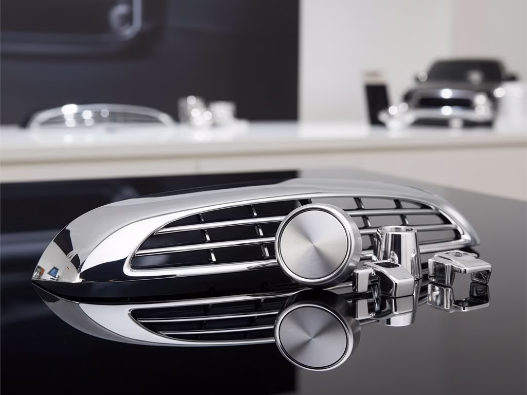 Bright Decorative Chrome Parts With Flawless Mirror Like Cosmetic Finish.