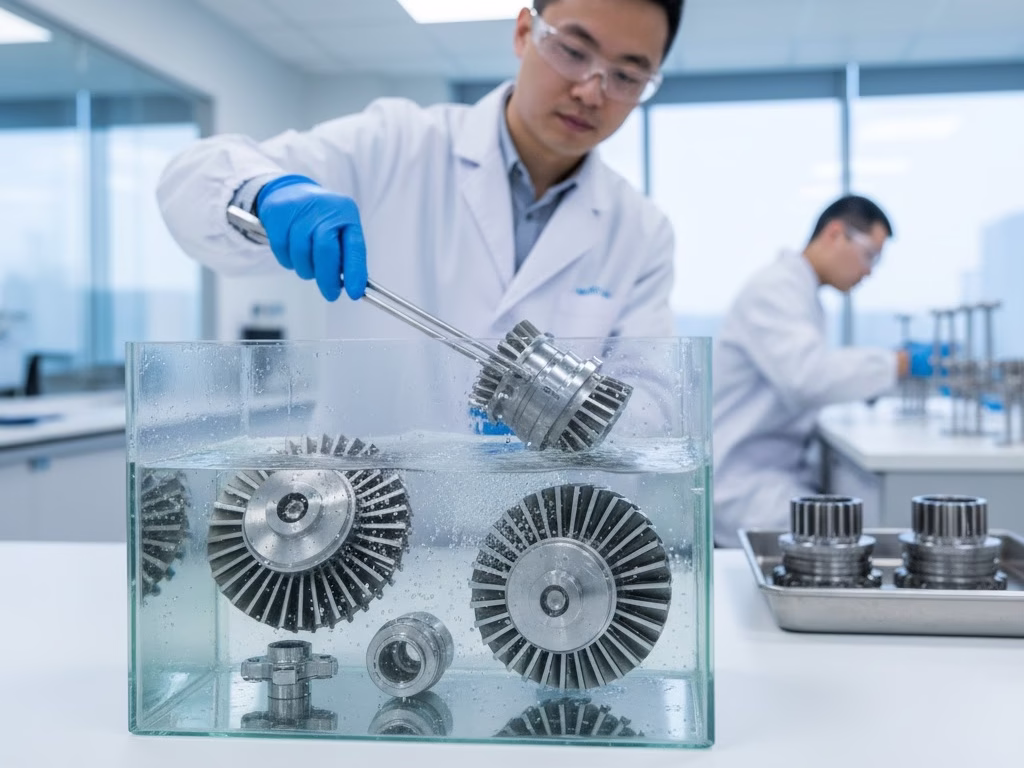 Passivated Stainless Steel Parts After Chemical Treatment To Maximize Corrosion Resistance.