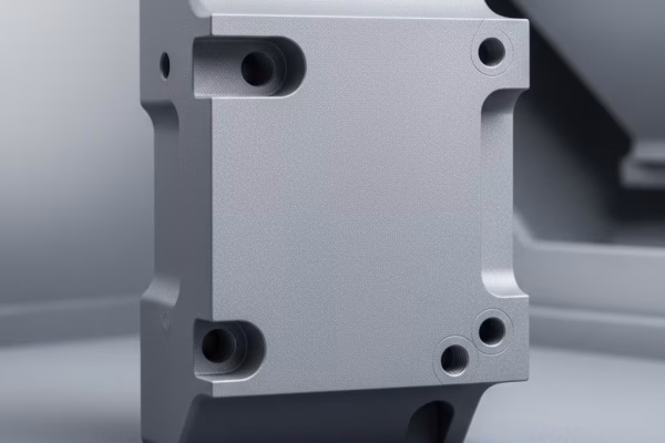 A Metal Component With A Uniform Matte Finish Achieved From Sandblasting.