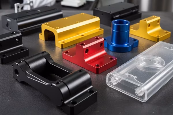 Collection Of Anodized Aluminum Parts In Various Colors And Finishes.